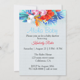 Invitation de Baby shower d'Aloha floral tropical