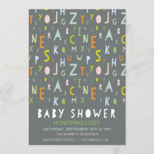 Invitation de baby shower d'alphabet d'ABC