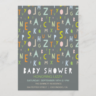 Invitation de baby shower d'alphabet d'ABC