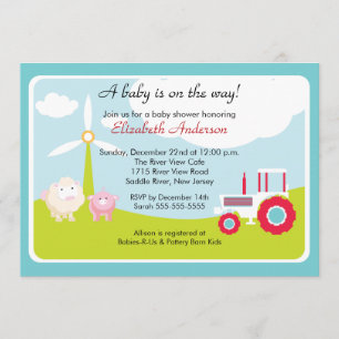 Invitation de baby shower d'animaux de bébé de