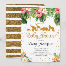 Invitation de baby shower d'animaux de safari