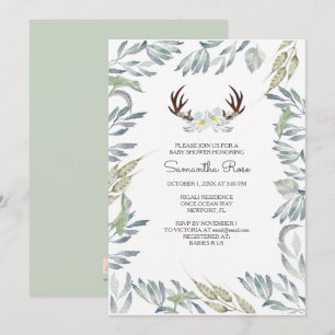 Invitation de baby shower d'ANTLER de CERFS