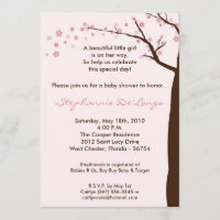 invitation de baby shower d'arbre des fleurs de