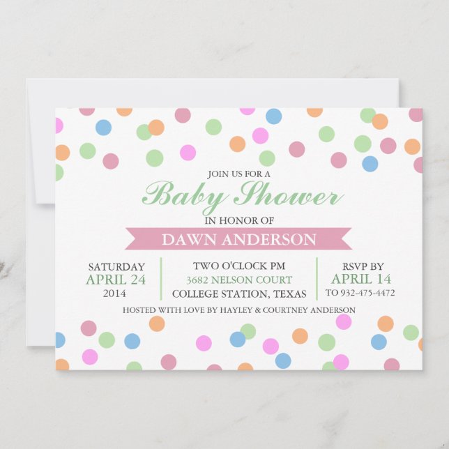 Invitation de Baby shower d'arrosage (Devant)