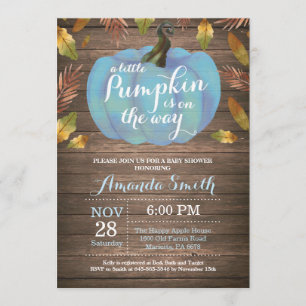 Invitation de Baby shower d'automne Rustic Boy Cit