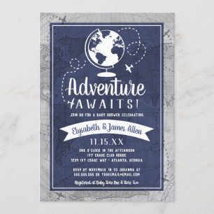 Invitation de baby shower d'avion