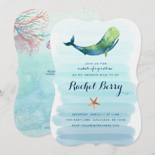 Invitation de baby shower de baleine