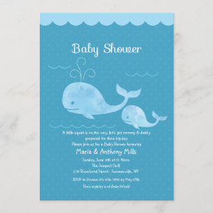 Invitation de baby shower de baleine bleue