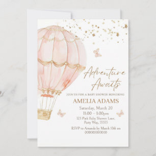 Invitation de Baby shower de ballon à air chaud ro