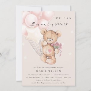 Invitation de Baby shower de ballon d'attente rapi
