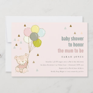 Invitation de Baby shower de ballon d'attente rapi