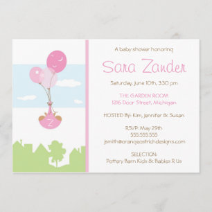 Invitation de baby shower de ballon de monogramme