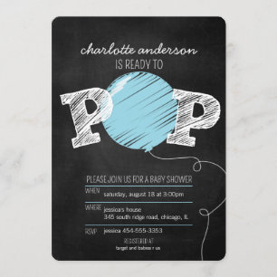 Invitation de Baby shower de ballons bleus prêt à 