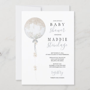 Invitation de Baby shower de ballons floraux sur m
