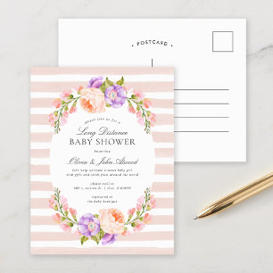Invitation de Baby shower de bande et de fleur