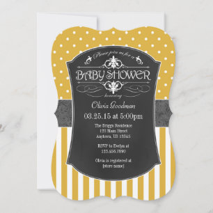 Invitation de Baby shower de bandes de tableau noi