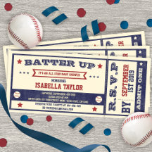 Invitation de Baby shower de baseball vintage