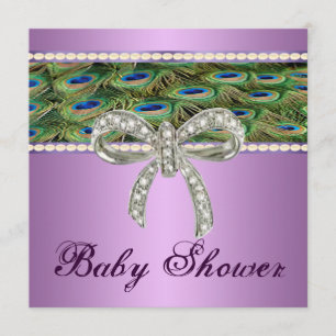 Invitation de Baby shower de Bow Diamond Peacock V