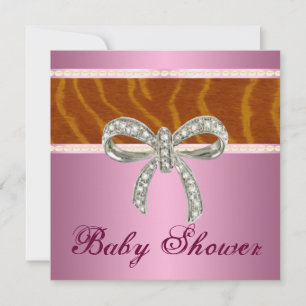 Invitation de Baby shower de Bow Diamond Tiger Ros