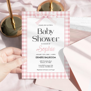 Invitation de Baby shower de Bow rose