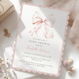 Invitation de Baby shower de Bow rose