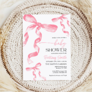 Invitation de Baby shower de Bow rose