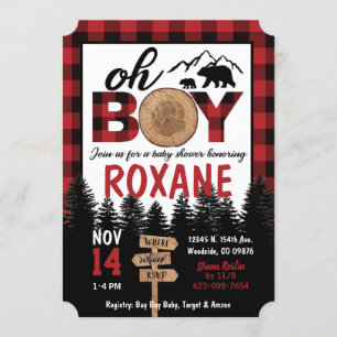 Invitation de Baby shower de bûcheron