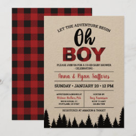 Invitation de Baby shower de Buffalo Plaid - Oh Bo
