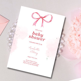 Invitation de Baby shower de cabot rose