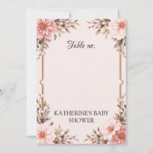 Invitation de Baby shower de cabot rose pour fille