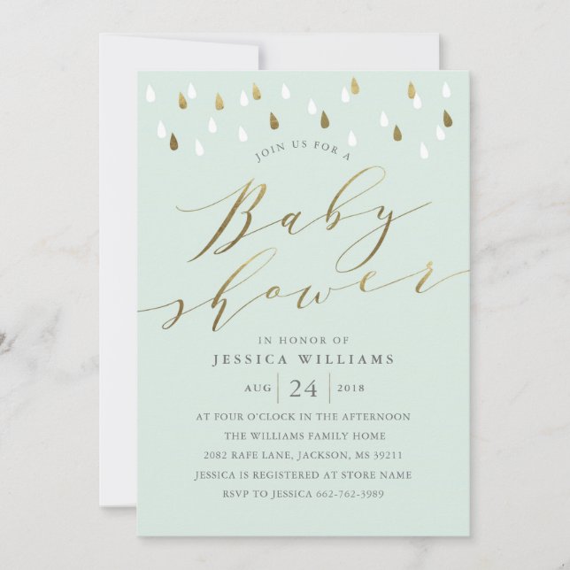 Invitation de baby shower de calligraphie de (Devant)