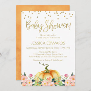 Invitation de baby shower de calligraphie d'or de