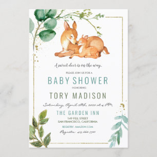 Invitation de Baby shower de cerfs