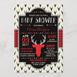 Invitation de baby shower de cerfs communs de