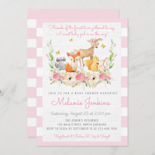 Invitation de baby shower de cerfs communs de