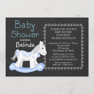 Invitation de baby shower de cheval de basculage