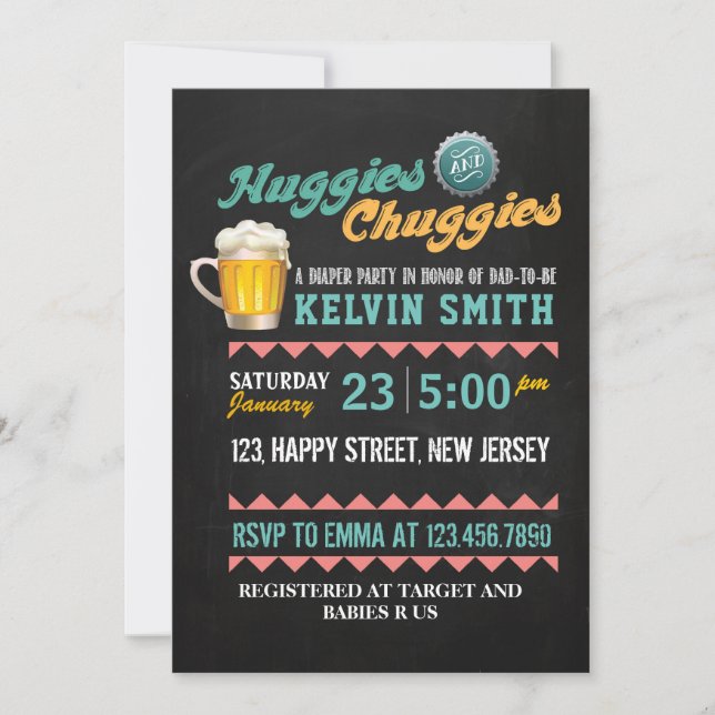 Invitation de Baby shower de Chuggies & Huggies (Devant)