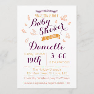 Invitation de baby shower de chute