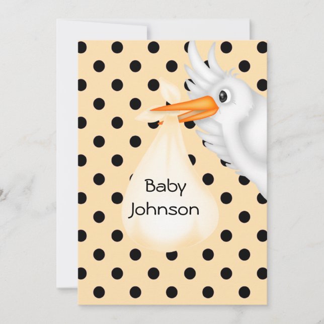 Invitation de Baby shower de cigogne personnalisée (Devant)