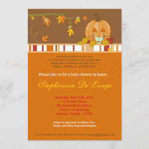 invitation de baby shower de citrouille d'automne