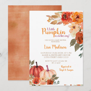 Invitation de Baby shower de Citrouille Rustique B