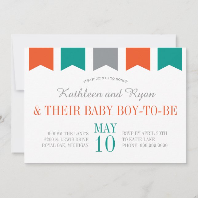 Invitation de baby shower de Co-Ed (Devant)
