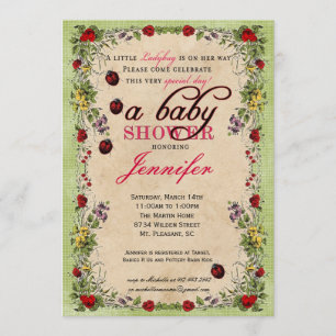 Invitation de baby shower de coccinelle