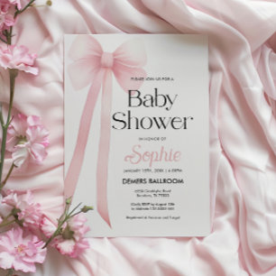 Invitation de Baby shower de coquette rose