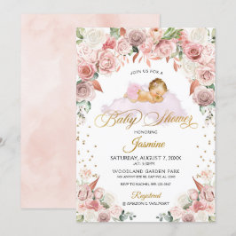 Invitation de Baby shower de couchage rose
