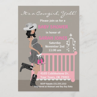Invitation de baby shower de cow-girl -
