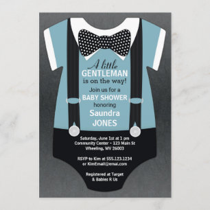 Invitation de baby shower de cravate d'arc,