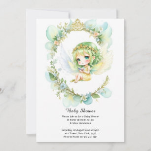 Invitation de Baby shower de fée aquarelle