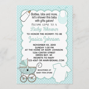 Invitation de baby shower de feston d'Aqua de