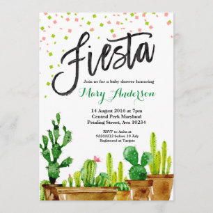 Invitation de baby shower de fiesta